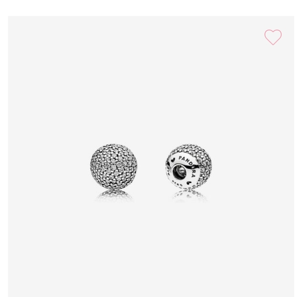 Pave open end caps, clear CZ for Pandora
